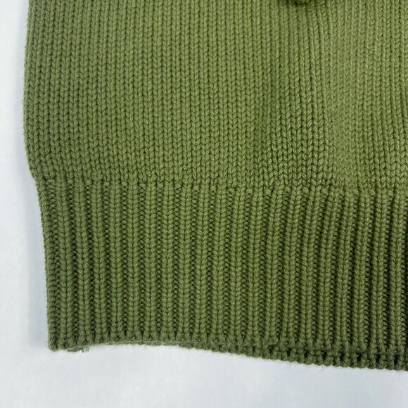 L’Academie Olive Green Mock Neck Wool Blend Chunky Knit Tunic Sweater Women XS - Picture 6 of 10